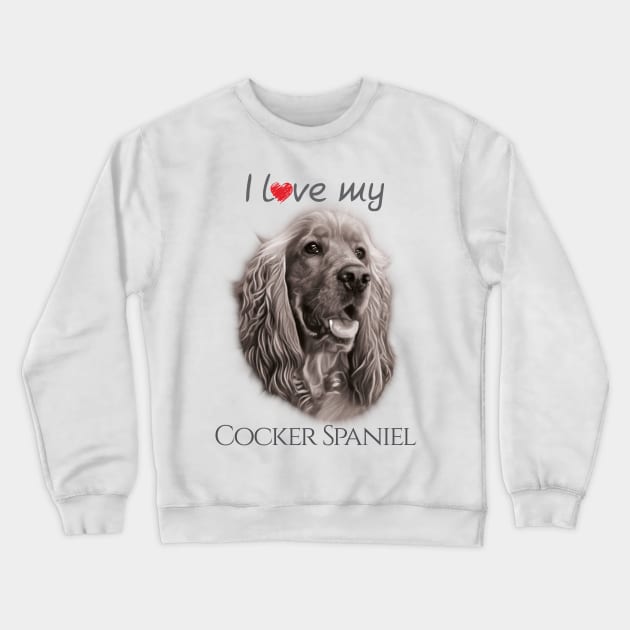 I love my Cocker Spaniel Crewneck Sweatshirt by GNDesign